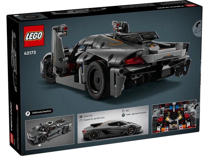 Конструктор LEGO Technic Сірий гіперкар Koenigsegg Jesko Absolut 801 деталь (42173) - зображення 3