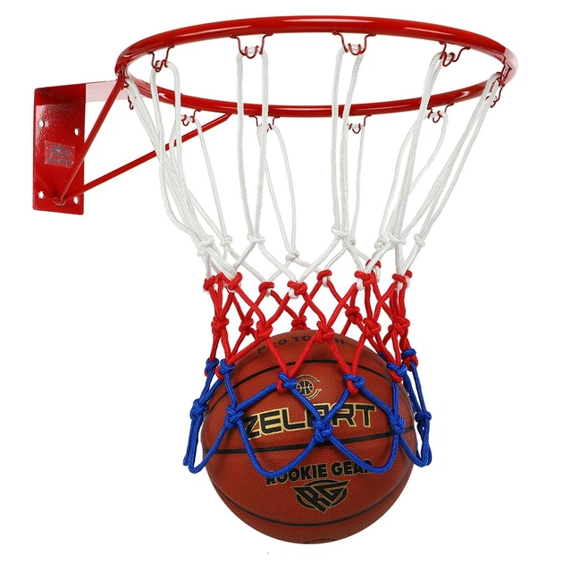 Сетка баскетбольная Zelart Basketball 8594 2 сетки в комплекте White-Red-Blue - изображение 2