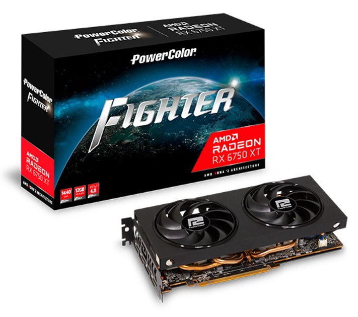 Видеокарта PowerColor Radeon RX 6750 XT Fighter 12GB GDDR6 (AXRX 6750 ...