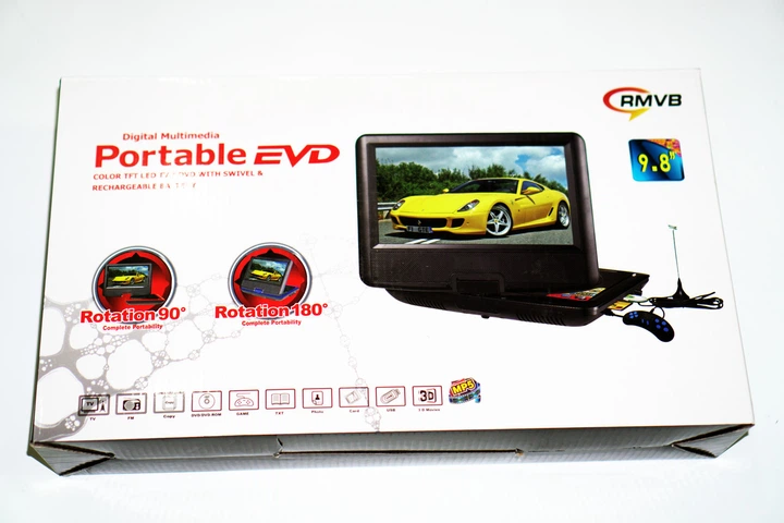 Портативний DVD плеєр 9,8" Opera акумулятор TV тюнер USB - зображення 9