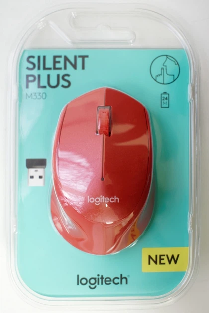 Мышь беспроводная Logitech M330 Silent Plus Red (910-004911) - Фото 5 Мышь беспроводная Logitech M330 Silent Plus Red (910-004911) - изображение 5