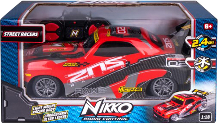 Samochód wyścigowy zdalnie sterowany Nikko Street Racers Czerwony (4894716104611) - obraz 1