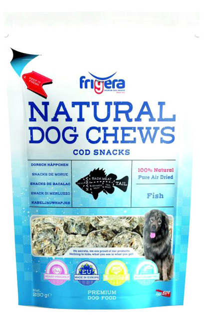 Ласощі для собак Frigera Natural Dog Chews Закуски з тріски 250 г (4022858606476) - зображення 1