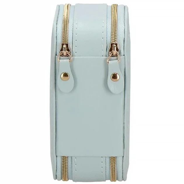 Шкатулка Casegrace SP-01167 Blue для украшений и ювелирных изделий портативная с зеркалом - Фото 5 Шкатулка Casegrace SP-01167 Blue для украшений и ювелирных изделий портативная с зеркалом - изображение 5