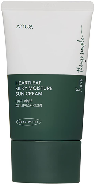 Солнцезащитный крем ANUA Heartleaf Silky Moisture Sunscreen SPF 50 Увлажняющий 50 мл (8809640733185) 