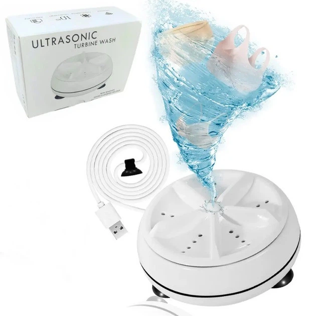 Портативна пральна машина міні Ultrasonic turbine wash від USB - Фото 2 Портативна пральна машина міні Ultrasonic turbine wash від USB - зображення 2