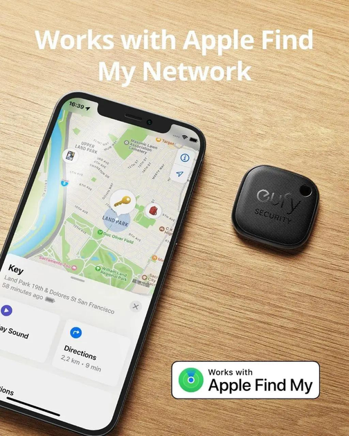 Пошуковий брелок eufy Security by Anker SmartTrack Link працює з Apple Find My Black (T87B0) - зображення 6