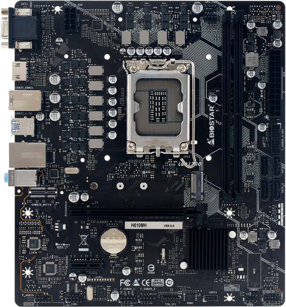 Материнська плата Biostar H610MH (LGA1700, Intel H610, PCI-Ex16) - зображення 1