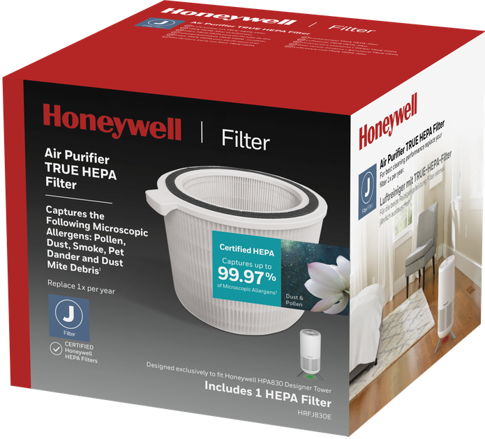 Оригінальний HEPA-фільтр для очищувача Honeywell HPA830 (HRFJ830E) - Фото 3 Оригінальний HEPA-фільтр для очищувача Honeywell HPA830 (HRFJ830E) - зображення 3