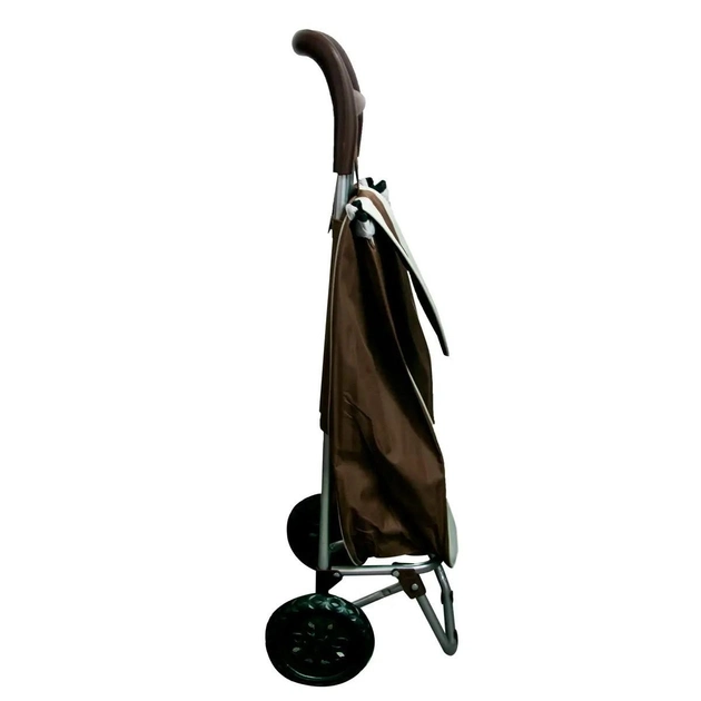 Тачка сумка на колесах Stenson MH-1897 до 25 кг Коричневий - зображення 2