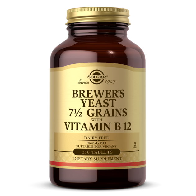 Пивные дрожжи зерна 7 1/2 с витамином В12 Solgar (Brewers Yeast 7 1/2 Grains with Vitamin B12) 250 таблеток - Фото 1 Пивные дрожжи зерна 7 1/2 с витамином В12 Solgar (Brewers Yeast 7 1/2 Grains with Vitamin B12) 250 таблеток - изображение 1