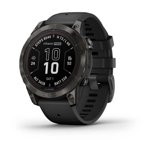Смарт-годинник GARMIN Fenix 7 Pro Sapphire Solar Carbon G. DLC Tit. with Black Band (010-02777-10/11) - Фото 1 Смарт-годинник GARMIN Fenix 7 Pro Sapphire Solar Carbon G. DLC Tit. with Black Band (010-02777-10/11) - зображення 1