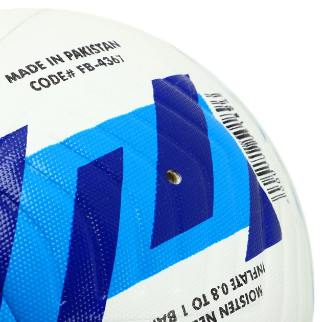 М'яч футбольний професійний №5 HYBRID SOCCERMAX (PU, Білий-синій) (FB-4367_Білий-синій) - Фото 4 М'яч футбольний професійний №5 HYBRID SOCCERMAX (PU, Білий-синій) (FB-4367_Білий-синій) - зображення 4