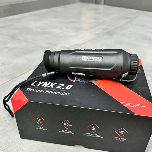 Тепловізійний монокуляр HikMicro Lynx LH25 2.0, 384×288, 50 Гц, об'єктив 25 мм, OLED 1024×768, Wi-Fi (HM-TS83-25S1GW-LH25 2.0) - зображення 2