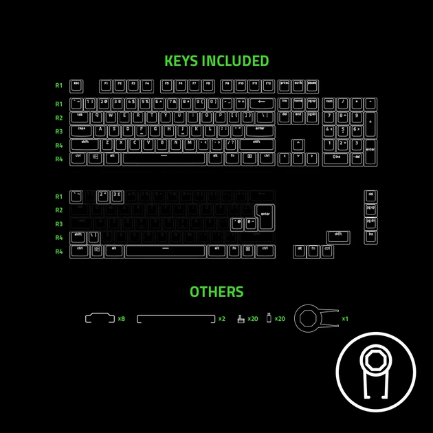 Набор кейкапов для клавиатуры Razer Phantom Keycap White (RC21-01740200-R3M1) - изображение 6
