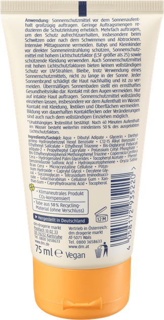 Водостійкий Сонцезахисний крем від TM Babylove Sensitiv SPF 50+, 75 мл - Фото 3 Водостійкий Сонцезахисний крем від TM Babylove Sensitiv SPF 50+, 75 мл - изображение 3