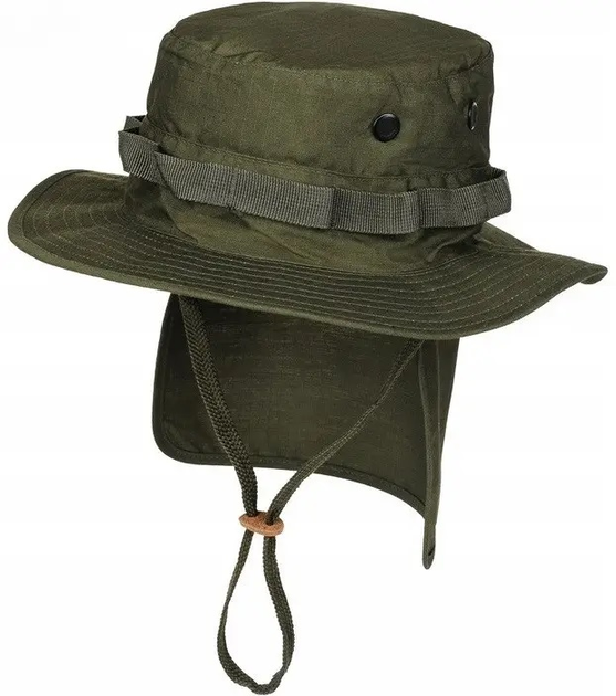 Панама Sturm Mil-Tec British Boonie Hat with Neck Flap R/S Olive M (12326101) - зображення 1