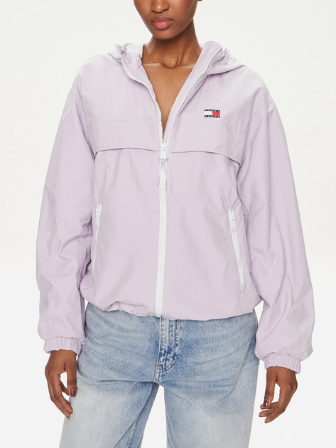Вітрівка з капюшоном жіноча Tommy Jeans DW0DW17747-W06 S Фіолетова (8720646646425) - зображення 1