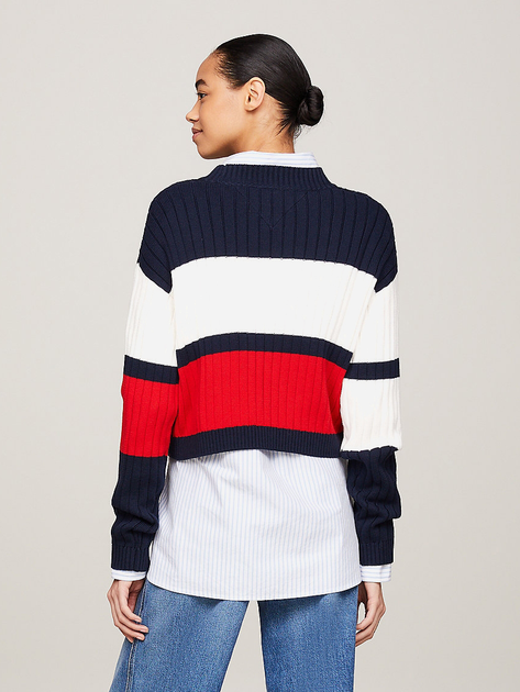 Sweter damski z bawełny Tommy Jeans DW0DW18117-YBH M Biały (8720646691111) - obraz 2