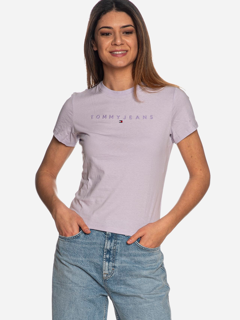 Koszulka damska bawełniana Tommy Jeans DW0DW17827-W06 S Fioletowa (8720646667949) - obraz 1