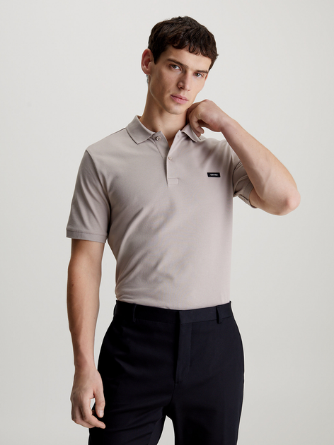 Koszulka polo męska Calvin Klein K10K111196-PAN S Beżowa (8720109257182) - obraz 1