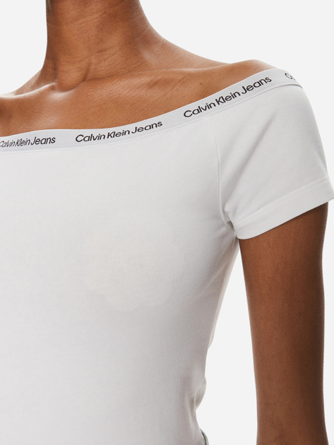 Koszulka damska bawełniana Calvin Klein Jeans J20J223098-YAF M Biała (8720109321883) - obraz 4