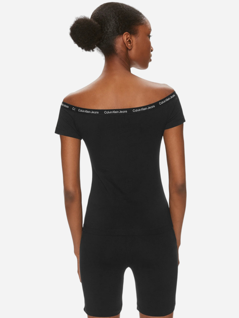 Koszulka damska bawełniana Calvin Klein Jeans J20J223098-BEH XS Czarna (8720109334807) - obraz 2
