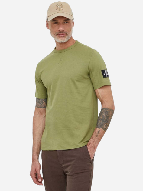 Koszulka męska bawełniana Calvin Klein Jeans J30J323484-L9N XL Khaki (8720109344967) - obraz 1