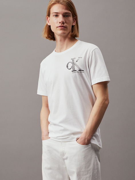 Koszulka męska bawełniana Calvin Klein J30J325498-YAF 2XL Biała (8720109362763) - obraz 1