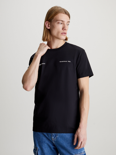 Koszulka męska bawełniana Calvin Klein Jeans J30J325489-BEH 2XL Czarna (8720109352528) - obraz 1
