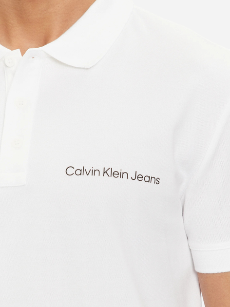 Поло довге чоловіче Calvin Klein Jeans J30J325495-YAF L Біле (8720109356175) - зображення 3