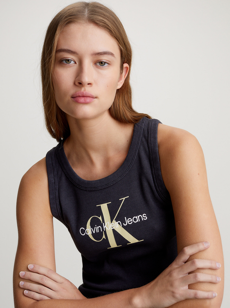 Koszulka na ramiączkach damska Calvin Klein Jeans J20J223160-BEH M Czarna (8720109376005) - obraz 4