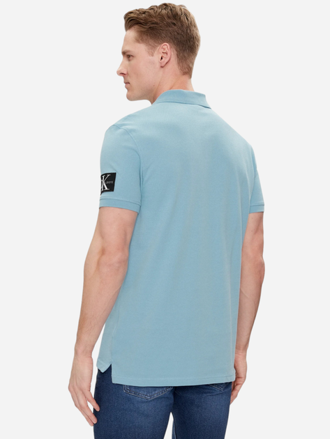 Koszulka polo męska Calvin Klein Jeans J30J323394-CEZ L Błękitna (8720109372946) - obraz 2