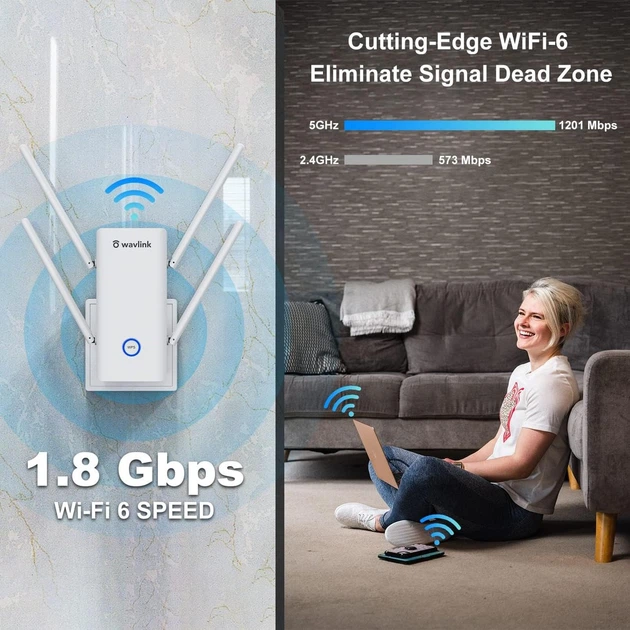 Підсилювач сигналу Wavlink AERIAL D6X WiFi 6 AX3000 Dual Band Range Gigabit wi-fi (репітер) 2.4 / 5 ГГЦ - изображение 4