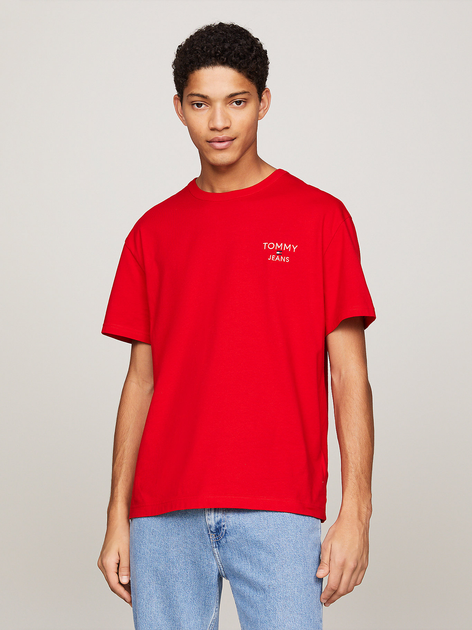 Koszulka męska bawełniana Tommy Jeans DM0DM18872-XNL 3XL Czerwona (8720645849858) - obraz 1