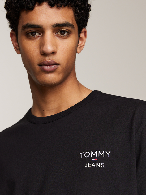 Футболка бавовняна чоловіча Tommy Jeans DM0DM18872-BDS L Чорна (8720645875970) - зображення 5