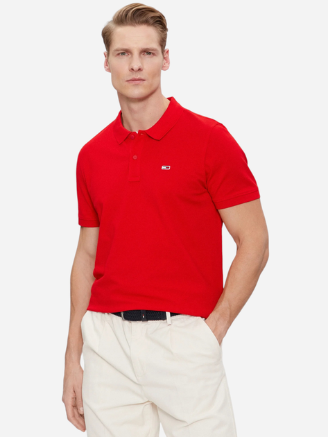 Koszulka polo męska Tommy Jeans DM0DM18312-XNL 2XL Czerwona (8720646204595) - obraz 1