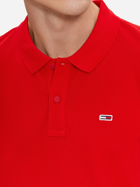 Поло довге чоловіче Tommy Jeans DM0DM18312-XNL 2XL Червоне (8720646204595) - зображення 4