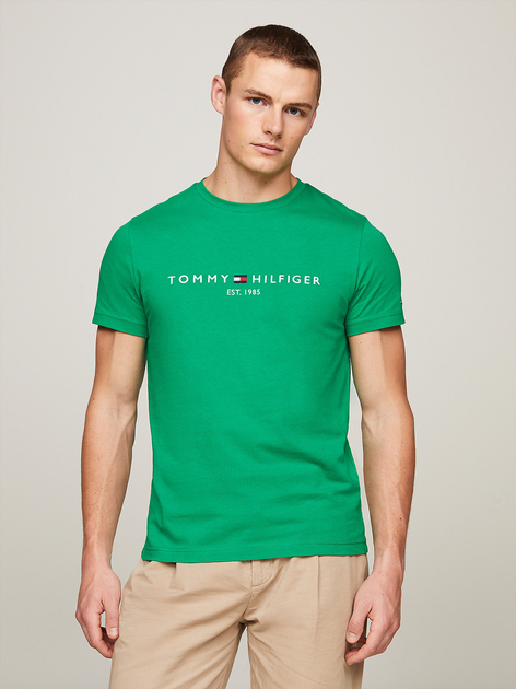 Футболка бавовняна чоловіча Tommy Hilfiger MW0MW11797-L4B 3XL Зелена (8720646364749) - зображення 1