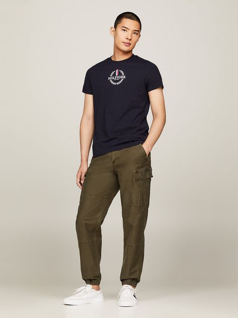 Футболка бавовняна чоловіча Tommy Hilfiger MW0MW34388-DW5 2XL Темно-синя (8720646476237) - зображення 3