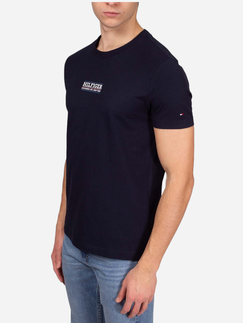 Футболка бавовняна чоловіча Tommy Hilfiger MW0MW34387-DW5 L Темно-синя (8720646457373) - зображення 3