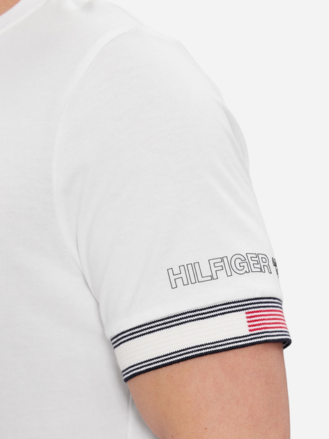 Koszulka męska bawełniana Tommy Hilfiger MW0MW34430-YBR S Biała (8720646469208) - obraz 4