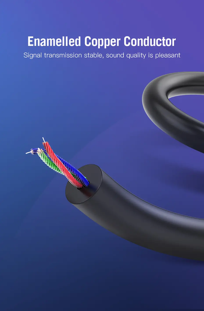 Мультимедійний кабель Vention 2RCA to 2RCA Audio Cable тюльпани 1 м Black (VAB-R06-B100) - зображення 5
