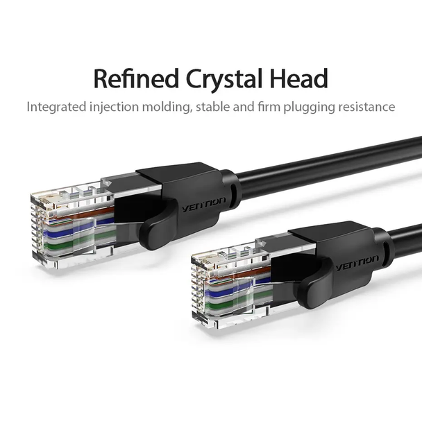 Интернет кабель Vention Cat.6 UTP Ethernet сетевой шнур патч-корд 1000 Мбит/с 250 МГц 15 м Black (IBEBN) - Фото 5 Интернет кабель Vention Cat.6 UTP Ethernet сетевой шнур патч-корд 1000 Мбит/с 250 МГц 15 м Black (IBEBN) - изображение 5
