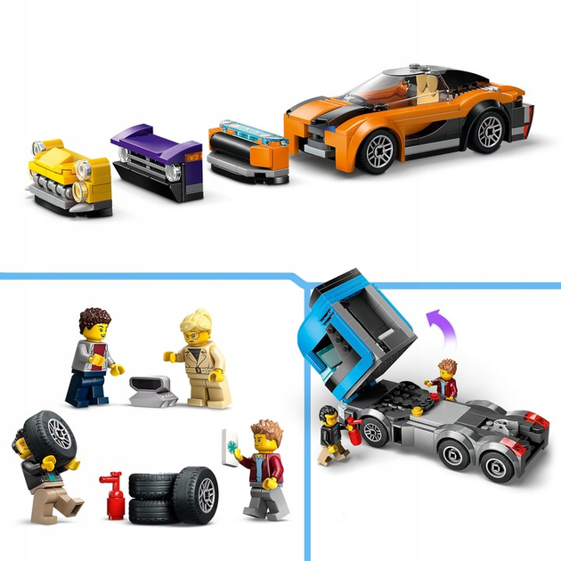 Конструктор LEGO City Вантажівка-транспортер зі спортивними авто 998 деталей (60408)  - зображення 5
