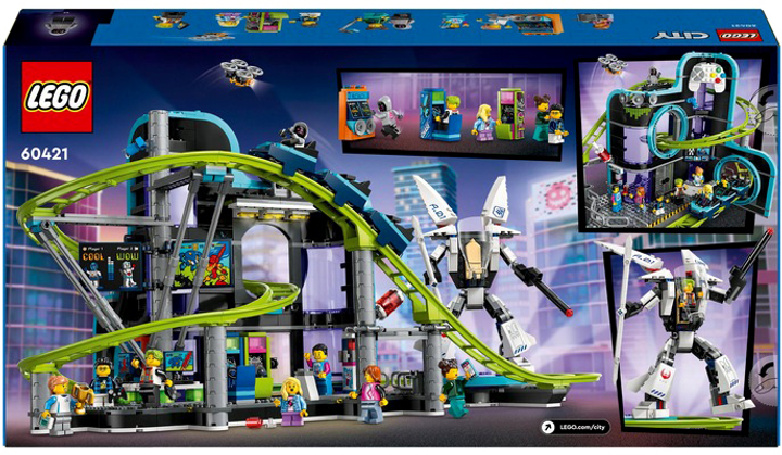 Zestaw klocków LEGO City Park Świat Robotów z rollercoasterem 986 elementów (60421) - obraz 2