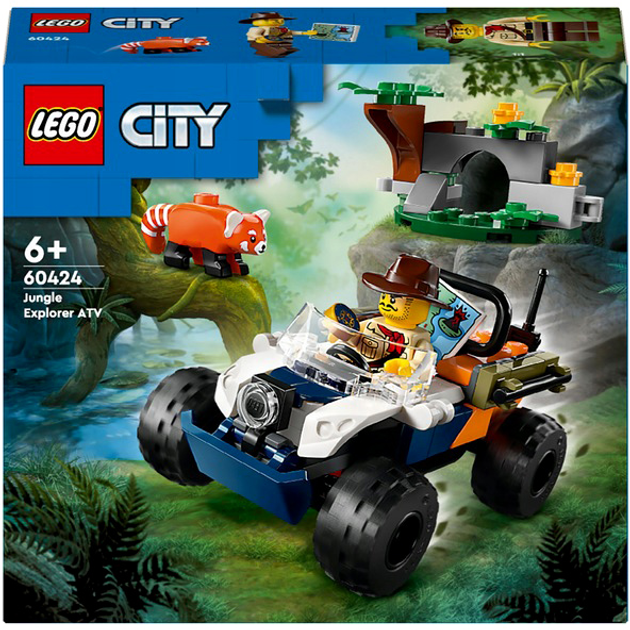 Конструктор LEGO City Квадроцикл для дослідження джунглів Місія Червоної панди 92 деталі (60424)  - зображення 1