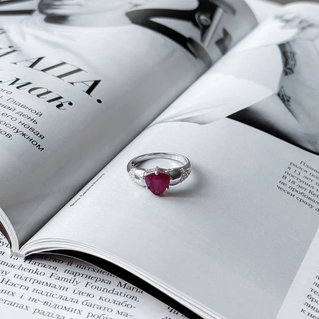 Серебряное кольцо с натуральным рубином 2.733ct, вес изделия 3,74 гр (2157878) - изображение 2
