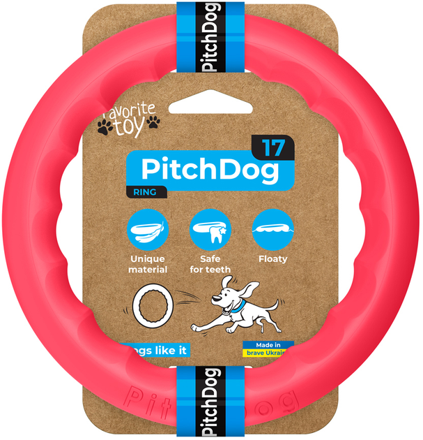 Кільце для апортування Pitch Dog 17 см Рожеве (4823089361345) - зображення 1