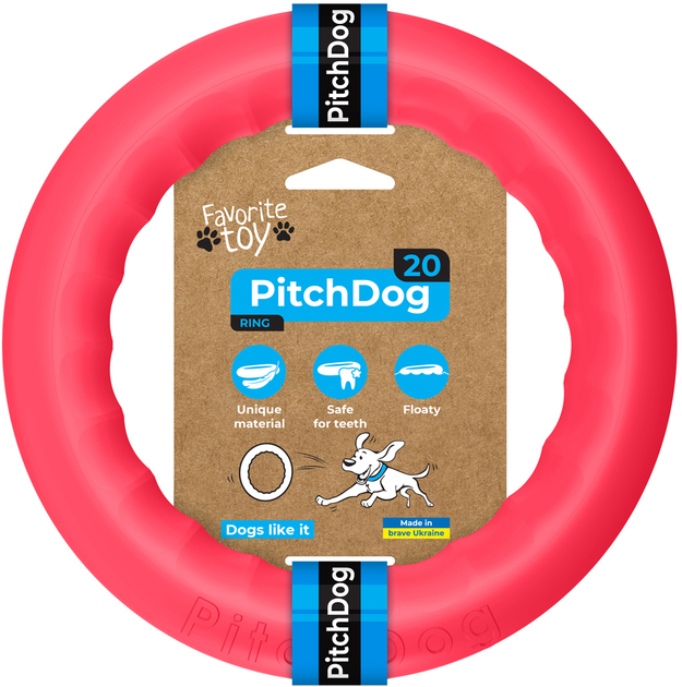 Pierścień do portowania Pitch Dog 20 cm Różowy (4823089361413) - obraz 1